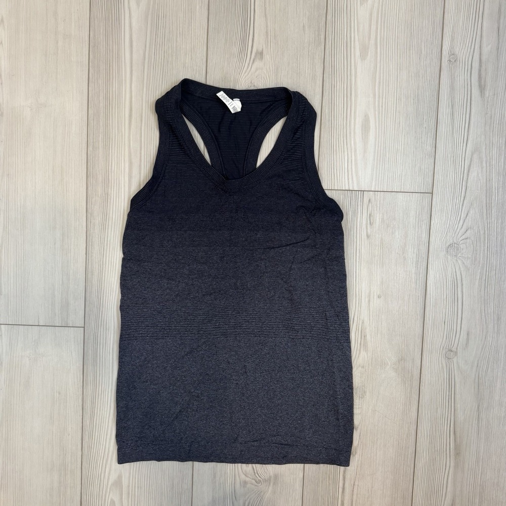Athleta Momentum Gradient Tank Black Gray Seamless Racerback Womens Size Small